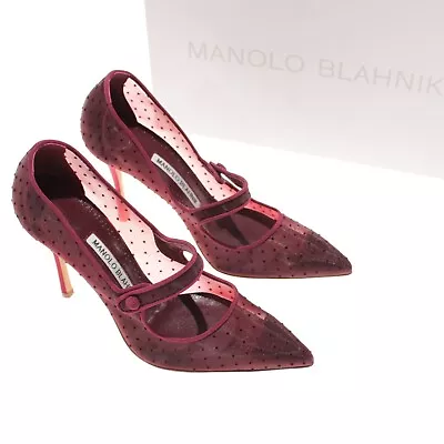 Manolo Blahnik NWB Heels Size 36 6 US In Raspberry Red Polka Dots Campari Yoth • $599.99