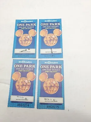 4x Vintage Walt Disney World Admission Ticket Stub 1989 October Orlando • $19.99