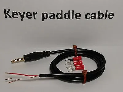 CW Keyer Paddle Cable 3 Feet 1/8  (3.5mm) Plug Gold STRAIGHT KEY Morse Code • $13.95
