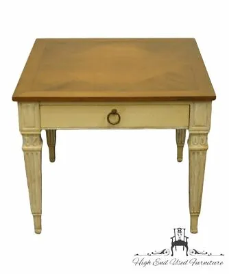 BAKER FURNITURE Italian Provincial Cream / Off White 26  Square Accent End Table • $159.99