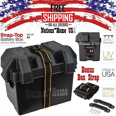 SNAP TOP BATTERY BOX Automotive Marine 24 RV Batteries STORAGE Group Holder • $18.47