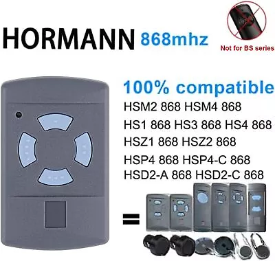 Handheld Transmitter Remote Control Transmitter For 868.3MHZ HORMANN HSM2 HSM4 • £8.99