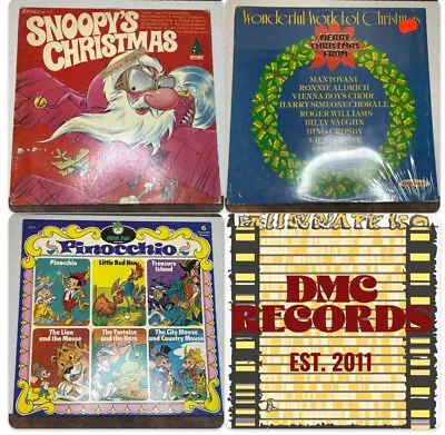 VINTAGE Lot Of 3 Vinyl Records Lp CHRISTMAS CHILDRENS DISNEY SNOOPY PINOCCHIO • $6.99