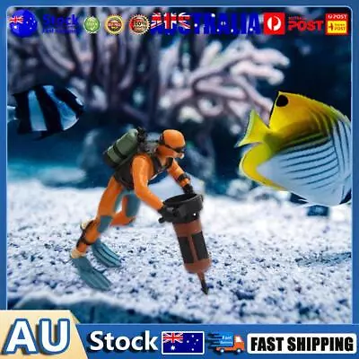 Miniature Diver Figure Decor PVC Model Fish Tank Aquarium Accessories (Orange) • $9.69