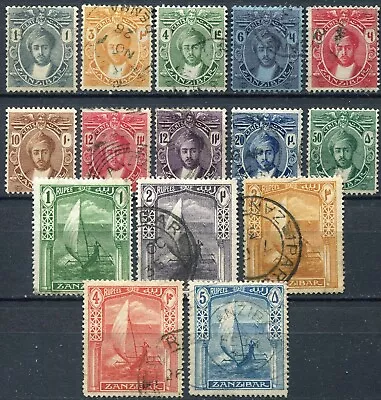 Zanzibar 1921 Issue SG 276 - 294 CV £65 • $12.42