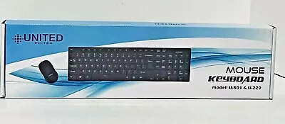 Keyboard & Mouse United PC-Tek U-501 & U-229 Black Wired USB Windows & Mac • $6.99