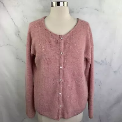La Maille Sezane Women's GASPARD CARDIGAN Sweater Sz S Mohair Alpaca Pink Knit • $84