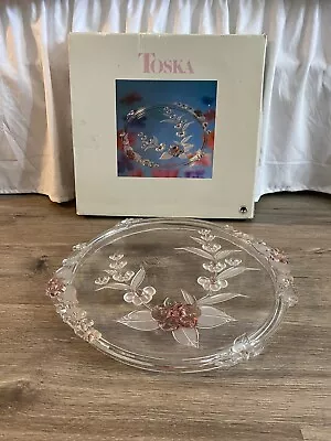 Vintage Mikasa Cherry Blossom Time Crystal 14-1/4” Cake Plate West Germany • $29.99