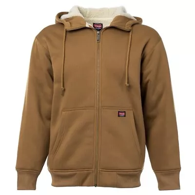 Wrangler Workwear Full Zip Sherpa Lined Water Repel Hoodie Tan/Brown Men’s Small • $32.77