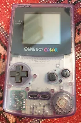 Nintendo Game Boy Color Transparent Clear Atomic Purple Handheld Console Working • £2.60