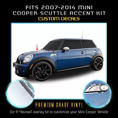 For 2007-2014 Mini Cooper Scuttle Trim Stripes Vinyl Decals Kit - Chrome Mirror • $13.95