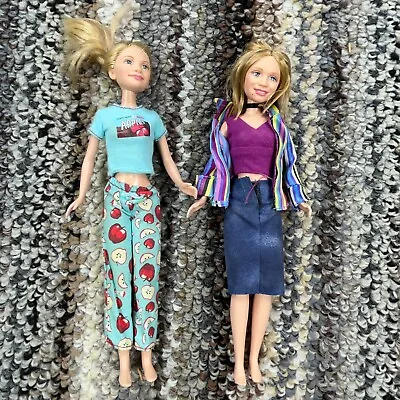 Mary Kate & Ashley Olsen Doll Lot Set Little Time 2002 Clothes Pajamas VTG Y2K • $39.91