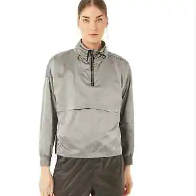 Oakley Women's Luxe Anorak 1/4 Zip Pullover Windbreaker Jacket Stone Gray M/L/XL • $16.24