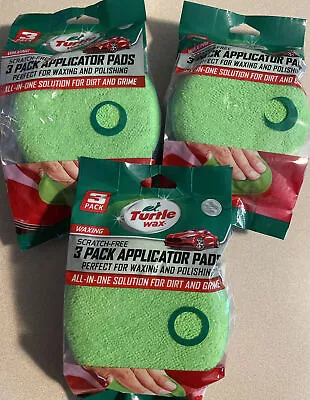 Turtle Wax Car Waxing & Polishing Microfiber Applicator Pads 5 Inch 3 Pack X 3 • $19.99