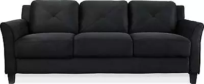 New Comfortable Taryn Curved Arm Fabric Sofa Black Gray Brown Java • $335.95