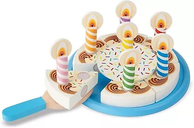 Melissa & Doug Wooden Birthday Cake | Pretend Play | Wooden Play Food Toy • £11.99