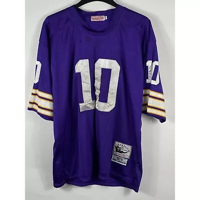 Vintage Mitchell & Ness NFL Fran Tarkenton #10 Vikings Jersey Purple Size 50 D39 • $79
