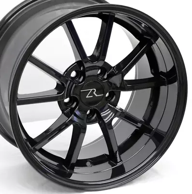 17  FULL Gloss Black FR500 Replica Wheels 17x9 17x10.5 5x114.3 Mustang 94-04 • $729