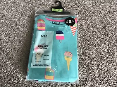 BNWT M & S GIRLS SUMMER PYJAMAS TO FIT AGE 1-1.5 Years • £4.99