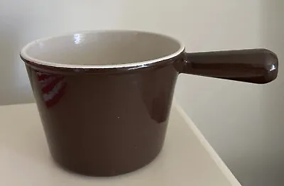 Vintage Le Creuset Brown Enamel Cast Iron Fondue Pot 70s No Lid 6.5x10x4.24  • $85.11