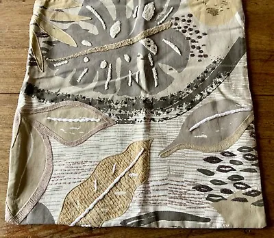 M&s Cushion Cover AppliquÉ Style Embroidered Grey/taupe 19x19” • £5.99