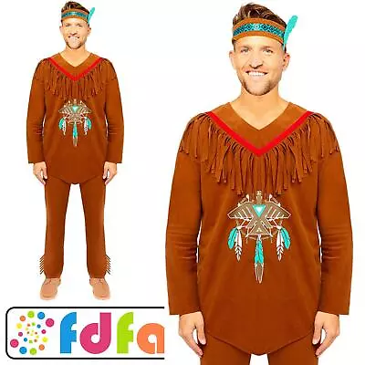 Amscan Native American Indian Chief Adults Mens Fancy Dress Costume • £22.69