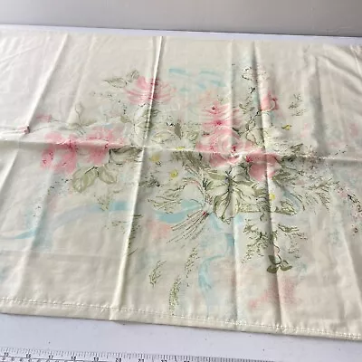 Vintage Dan River Pillowcase Pink Flowers Danville Blend Percale No Iron • $4