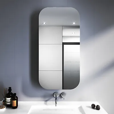 Rectangle Mirror Cabinet Medicine Shaving Bathroom Wall Hung Black 450x900mm • $117