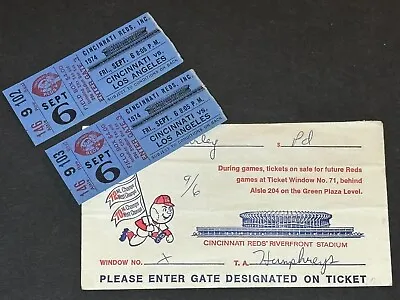 Vintage Cincinnati Reds Vs Los Angeles Ticket Stubs Set 6 1974 • $10.99