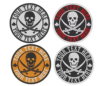 Custom Embroidered Skull SKELETON Sew On Round Patch Patches • $8.50