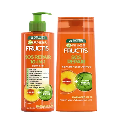 Garnier Fructis Goodbye Damage SOS Repair Damaged Hair Shampoo Conditioner 400ml • £12.60