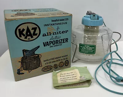 Vintage KAZ Vaporizer Humidifier All-Niter W/Box Hospital Model 225 Prop Display • $35