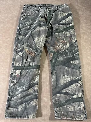 Wrangler Pro Gear Mens Fleece Lined Mossy Oak Treestand Hunting Pants 36x30 • $29.99