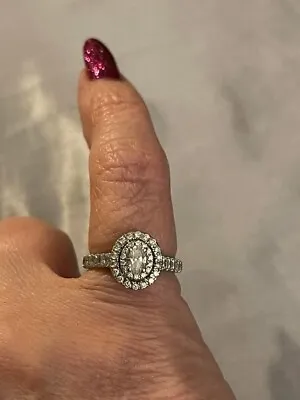 $725 • Buy Zales. 1 T.C.W Diamond Engagement Ring. 14K White Gold.