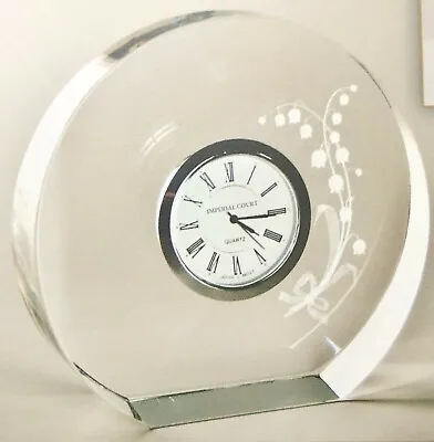 Imperial Lilies Round Crystal Clock • $125