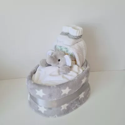 New Baby Boy Girl Crib Style Nappy Cake Baby Shower Baby Hamper • £28.99