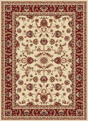 Ivory Scrolls Bordered Oriental Area Rug Oriental Leaves Vines Persien Carpet • $137.50