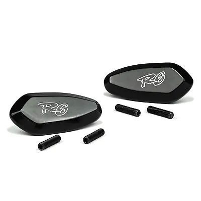 Mirror Block Off Base Plates Black Logo For 1999-2007 Yamaha R6 / YZF-R6 • $12.99