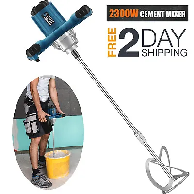 Mezclador Electrica De 2300W Para Pintura Concreto Cemento Y Mortero Agitador US • $66.10