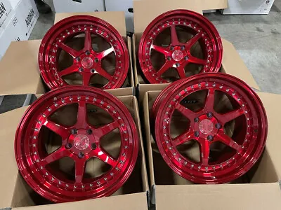 $799 • Buy 18x9.5 F|18x10.5 R |+15 | Aodhan DS09 5x114.3 Candy Red  Rims (Used Set)