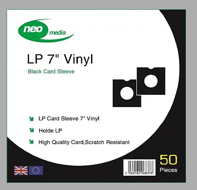 Pack Of 50 X Black 7 Inch LP Record Album Card Sleeves/Covers High Quality  • £13.49