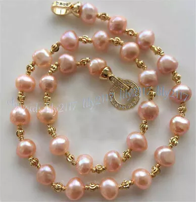 Elegant 7-13mm Natural South Sea Baroque Freshwater Pink Pearl Necklace 14-36'' • $17.09