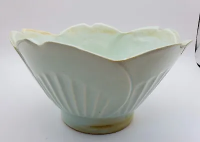 Vintage Light Blue Unmarked 5 Petals Pottery Bowl Dish Container Planter • $12.50