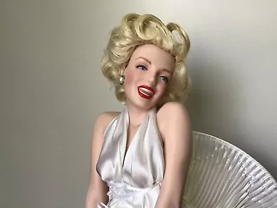 Franklin Mint Marilyn Monroe Heirloom Doll Seven Year Itch 17  Porcelain +Stand! • $99.99