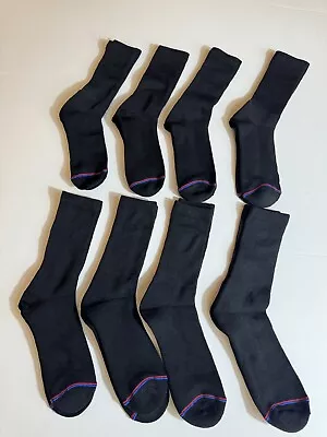 MediPeds Diabetic Black Crew Socks Coolmax And Non-Binding Top Large 8 Pair • $28.41