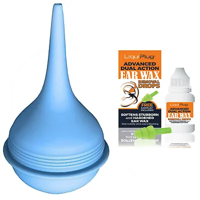 60ml Bulb Ear Wax Removal Syringe With Liquiplug Ear Removal Wax Drops  • £9.99