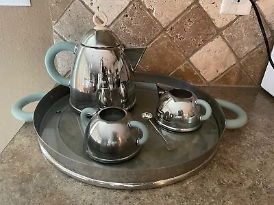 Stainless Steel MICHAEL GRAVES Serving TRAY COFFEE TEA Set CREAMER SUGAR • $275