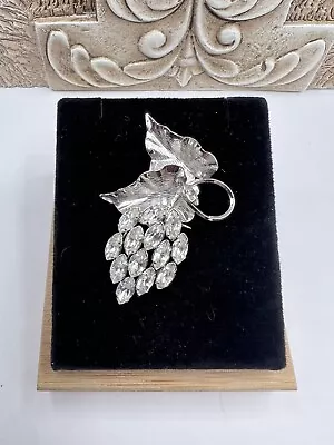 Antique  Star Art Sterling 925 Rhinestone Grape Cluster Crystal Brooch Signed • $12.75