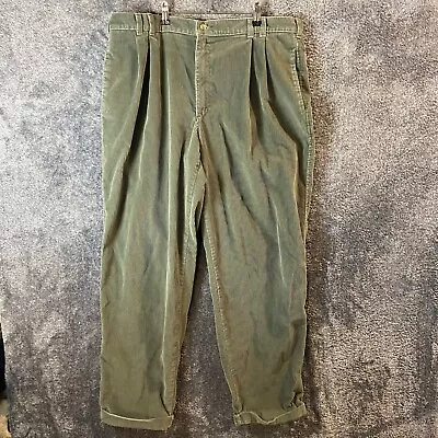Woolrich Corduroy Pants Mens 40W 30L 40x30 Gree Pleated Textured Vintage Soft • $15.88