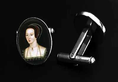 Anne Boleyn Pure Stainless Steel French Cufflinks Tudor Henry 8th Wife 16thC • £14.95